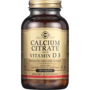 Кальций цитрат и витамин Д3, Calcium Citrate with Vitamin D3 250 mg/150 IU, Solgar, 120 таблеток (Default