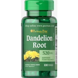 Одуванчик, корень, Dandelion Root, Puritan's Pride, 520 мг, 100 капсул
