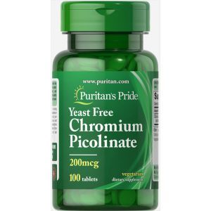 Хром пиколинат, Chromium Picolinate, Puritan's Pride, 200 мкг, 100 таблеток 
