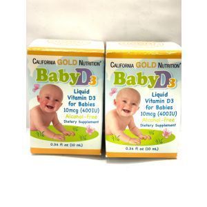 Baby D3 vitamīns, California Gold Nutrition, pilieni, 400 SV (10 mcg), 10 ml