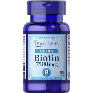 Biotīns, Biotīns, Puritan's Pride, 7500 mikrogrami, 50 tabletes