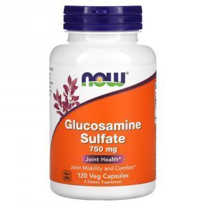 Глюкозамин сульфат, Glucosamine Sulfate, Now Foods, 750 мг, 120 растительных капсул
