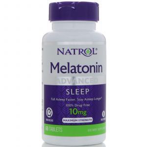 Melatonīns, melatonīns, natrols, ilgstošas darbības, 10 mg, 60 tabletes