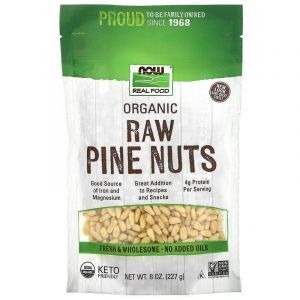 Кедровые орехи сырые, Pine Nuts, Now Foods, Real Food, органик, 227 г