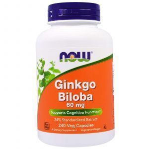 Ginkgo Biloba, Now Foods, 60 mg, 240 dārzeņu kapsulas
