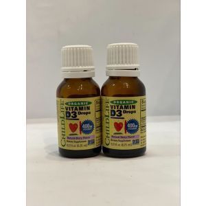 D3 vitamīns bērniem, D3 vitamīna pilieni, ChildLife, organisks, ogas, 400 SV, 10 ml