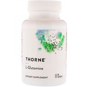 L-glutamīns, L-glutamīns, Thorne Research, 90 kapsulas
