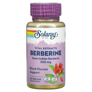 Берберин, Berberine, Solaray, 500 мг, 60 вегетариальных капсул