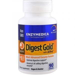 Пищеварительные ферменты, Digest Gold, Enzymedica, 90 капсул
