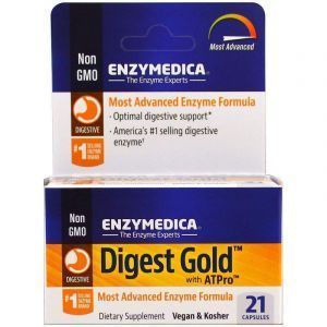 Пищеварительные ферменты, Digest Gold with ATPro, Enzymedica, 21 капсула 