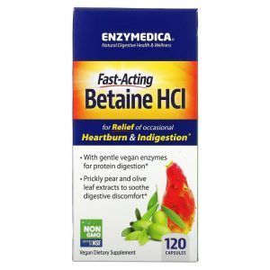 Бетаин гидрохлорид, Betaine HCI, Enzymedica, 120 капсул