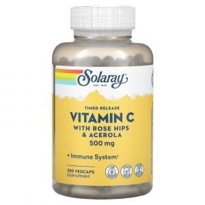 Витамин С, Timed Release Vitamin C, Solaray, 500 мг, 250 капсул