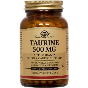 Таурин, Solgar, 500 мг, 100 капсул