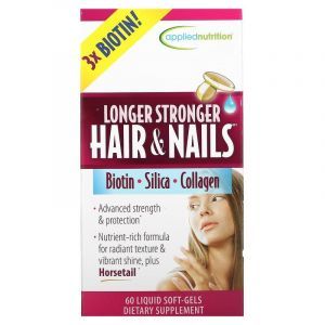 Комплекс для волос и ногтей, Stronger Hair & Nails, Applied Nutrition, укрепляющий, 60 гелевых капсул