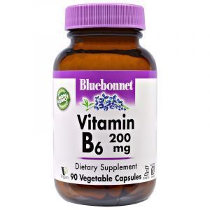 Витамин В6 (пиридоксин), Vitamin B-6, Bluebonnet Nutrition, 200 мг, 90 капсул (Default)