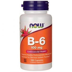 Now Foods, B-6, 100 mg, 100 Capsules
