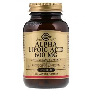 Альфа-липоевая кислота, Alpha Lipoic Acid, Solgar, 600 мг, 50 таблеток (Default)