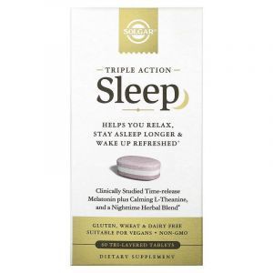 Формула для сна, Sleep, Solgar, тройного действия, 60 трехслойных таблеток
