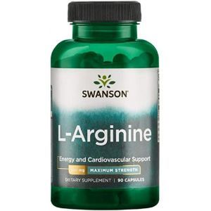 L-Аргинин, L-Arginine, Swanson, максимальная сила, 850 мг, 90 капсул