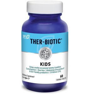 Пробиотики для детей, Ther-biotic Kids, Klaire Labs, 60 жевательных таблеток
