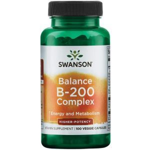 Комплекс витаминов В-200, Balance B-200, Swanson, 100 вегетарианских капсул
