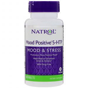 5-hidroksitriptofāns (pozitīvs garastāvoklis 5-HTP), Natrol, 50 tabletes