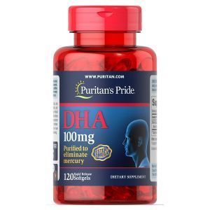 DHA, DHA 100 mg, Puritan's Pride, 100 мг, 120 гелевых капсул 