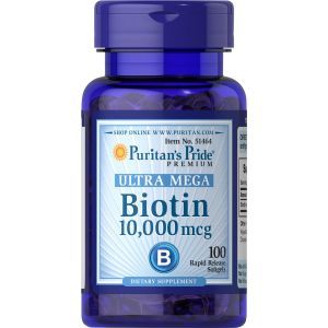 Биотин, Biotin, Puritan's Pride, 10.000 мкг, 100 капсул