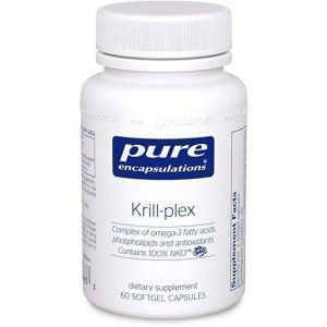 Омега-3 жирные кислоты, фосфолипиды и антиоксиданты, Krill-plex, Pure Encapsulations, комплекс, поддерживает менструальный комфорт, здоровье сердца, поддержку суставов, когнитивные функции и здоровье кожи, 60 капсул