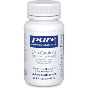Beta karotīns (ar jauktiem karotinoīdiem), beta karotīns, tīras kapsulas, antioksidants un A vitamīna prekursors, 90 kapsulas