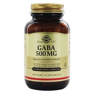 ГАМК, Гамма-аминомасляная кислота (GABA), Solgar, 500 мг, 50 капс. (Default)