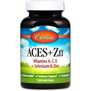 Витамины А, С, Е плюс цинк, Aces + Zn, Carlson Labs, 120 капсул