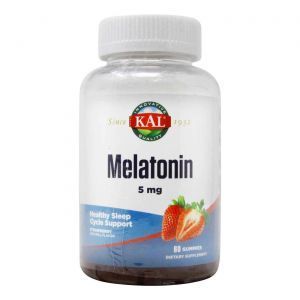 Melatonīns, melatonīns, KAL, zemenes, 5 mg, 60 košļājamās tabletes