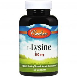 L-лизин, L-Lysine, Carlson Labs, 500 мг, 100 капсул