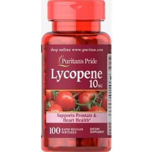 Ликопин, Lycopene, Puritan's Pride, 10 мг, 100 гелевых капсул быстрого высвобождения
