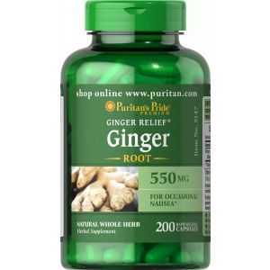 Корень имбиря, Ginger Root, Puritan's Pride, 550 мг, 200 капсул
