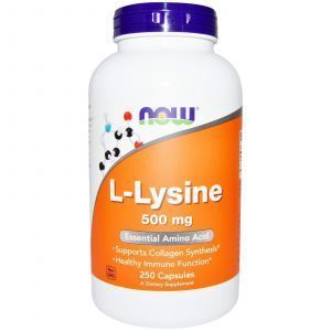 L- лизин, L-Lysine, Now Foods, 500 мг, 250 кап