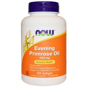 Масло вечерней примулы, Evening Primrose Oil, Now Foods, 500 мг 250 к