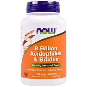 Пробиотики, Acidophilus & Bifidus, Now Foods, 8 млрд КОЭ, 120 кап