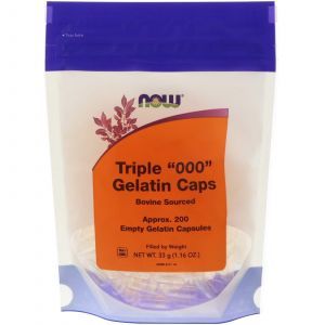 Пустые капсулы "000", Triple "000" Gelatin Caps, Now Foods, 200 капсул