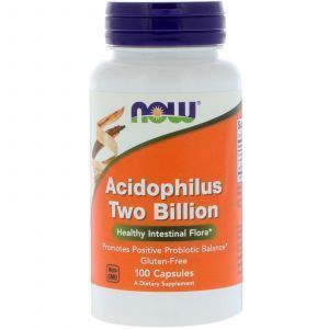 Пробиотики, Ацидофилин 2 млрд, Acidophilus, Now Foods, 100 кап