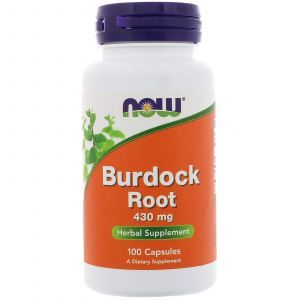 Корень лопуха, Burdock Root, Now Foods, 430 мг, 100 кап