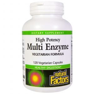 Мульти Энзимы, Multi Enzyme High Potency, Natural Factors, 120 капс
