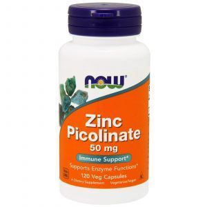 Пиколинат цинка, Zinc Picolinate, Now Foods, 50 мг 120 капс