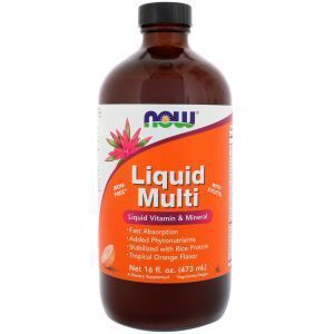 Мультивитамины, Liquid Multi, Now Foods, апельсин, 473 мл