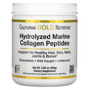 Hidrolizēti jūras kolagēna peptīdi, California Gold Nutrition, 200 g
