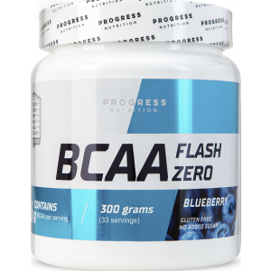 Аминокислоты BCAA, BCAA Flash Zero, Progress Nutrition, черника, 300 г
