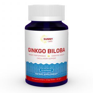 Гинкго Билоба, Ginkgo Biloba, Sunny Caps, 20 мг, 30 капсул