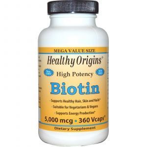 Биотин, Biotin, Healthy Origins, 5000 мг, 360 капсул