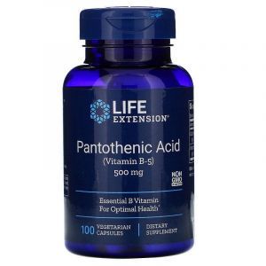 Пантотеновая кислота (витамин В-5), (Pantothenic Acid), Life Extension, 500 мг, 100 капсул